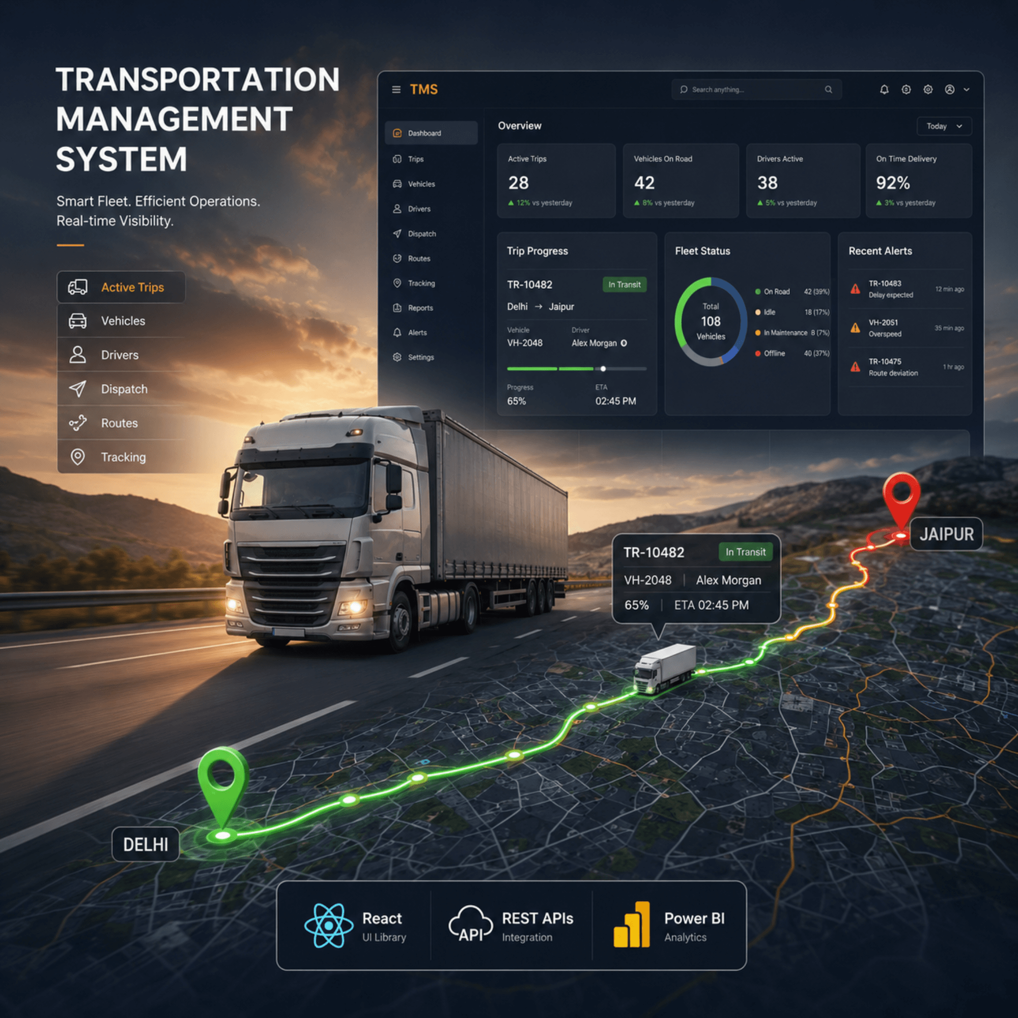 Transportation Management System interface preview